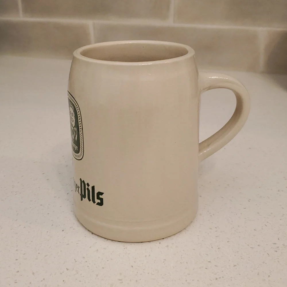 Bitburger Pils Beer Stein Ceramic Mug Germany Green Logo .4 FS Mark